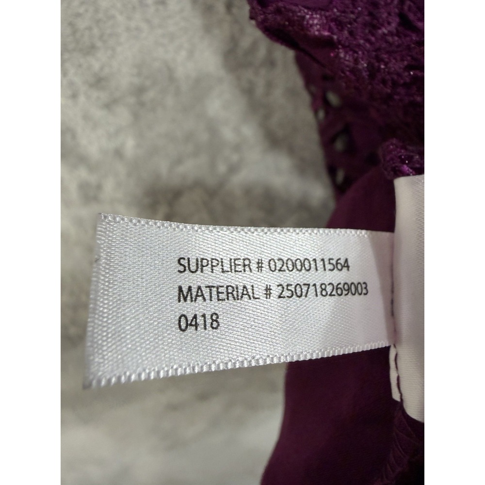 Lauren Ralph Lauren Lace Sheath Dress Purple Plum Cocktail Party Size 10 Midi - Picture 12 of 12